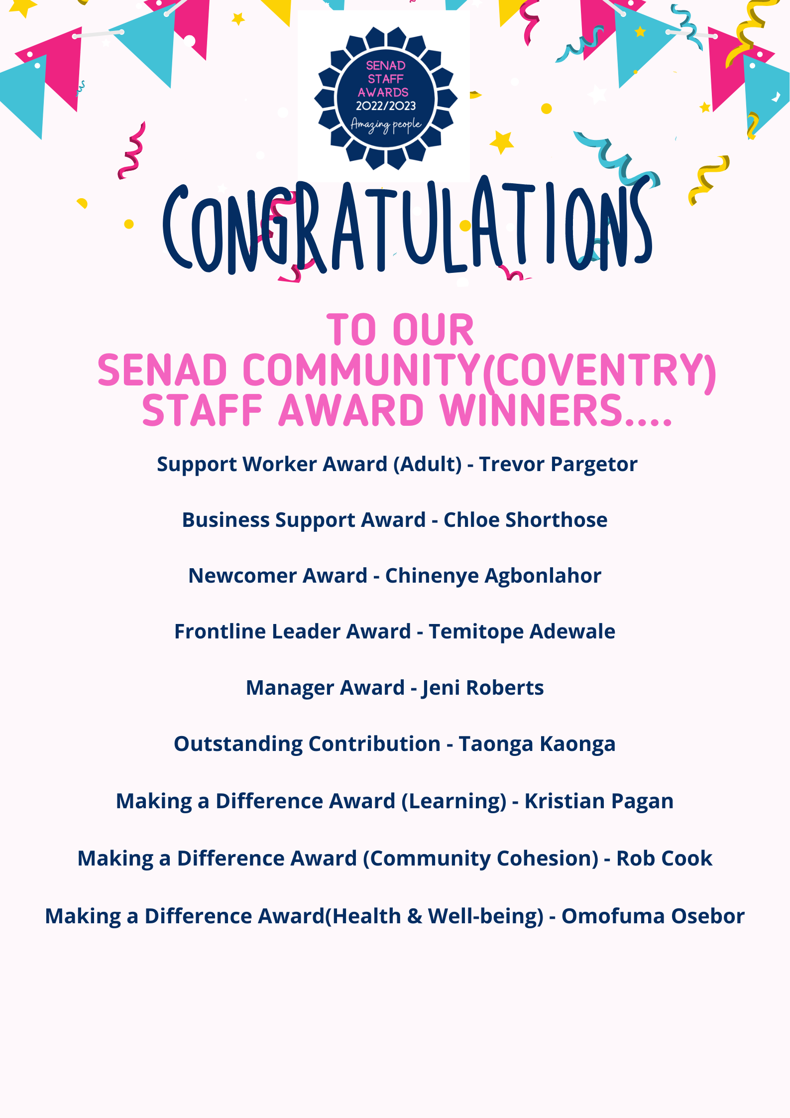 SENAD Staff Award Site Winners Announced - The SENAD Group